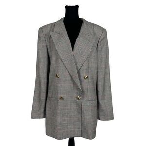 Vintage Wheaton & Katz 100% Wool Plaid Double Breasted Blazer - Women’s 12